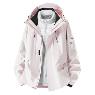 稻草人冲锋衣女生羽绒外套2025新款秋冬三合一防风防水滑雪登山服