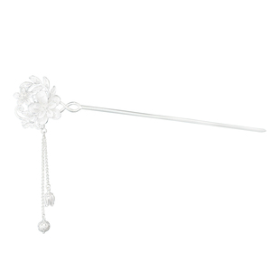 999纯银蝶恋花梅花发钗手工花掐丝足银古风旗袍汉服送礼步摇发簪