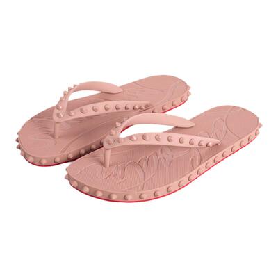 CHRISTIAN LOUBOUTIN 女士铆钉人字拖鞋银泰百货 301574