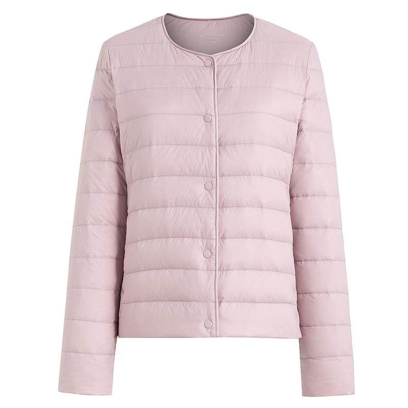 雪中飞官方轻薄圆领羽绒内胆女2024短款新款内搭百搭保暖内穿外套