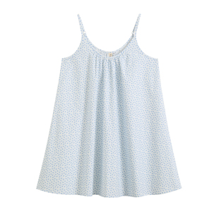 梵高七月夏季新款全棉小碎花度假风休闲宽松居家服吊带背心打底裙