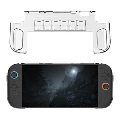 DOBE 任天堂SWITCH 2掌机握把直插底座人体工学一体式游戏手柄透明保护硬壳NS防滑主机周边配件