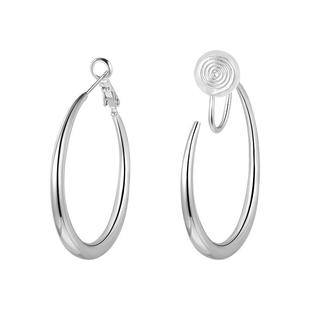 999纯银针大圆圈素圈耳环女赵露思同款耳夹2025新款爆款耳圈耳饰