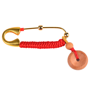 桃木剑婴儿别针宝宝外出压惊专用护身符桃树枝老桃木挂件桃篮胸针