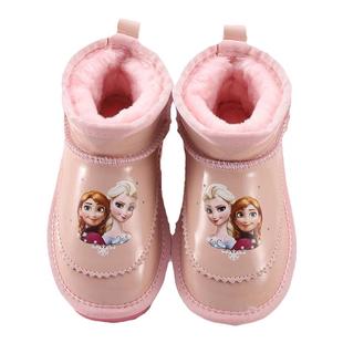 女童雪地靴儿童加绒保暖靴宝宝防水防滑棉鞋2025新款真皮公主皮靴