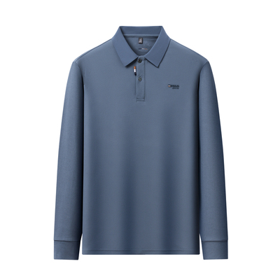 稻草人100%纯棉长袖POLO衫上衣男