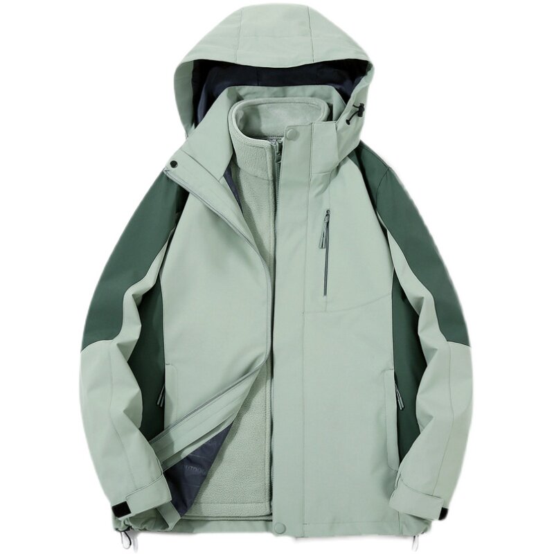 冲锋衣定制印字logo工作服可拆卸厚外套刺绣工装秋冬订做防风校服