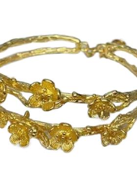 网红同款双层桃花树枝手镯女生气质百搭气质时尚精致不掉色手环