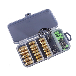 裴钓德州钓组子弹铜套装铅坠69件路亚钓鱼配件夜光挡珠软饵曲柄钩