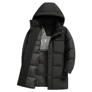 鸭鸭爸爸冬装羽绒服男2025新款中长款中老年人外套加厚保暖防寒服