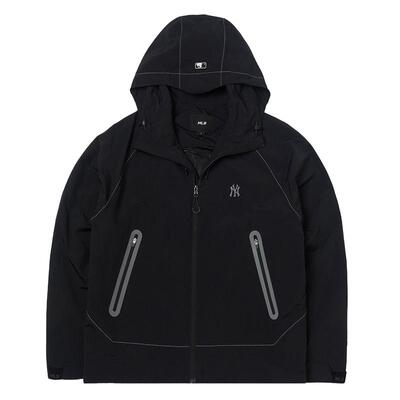 【自营】MLB梭织夹克男女装连帽网衬运动服户外跑步外套3AWJB0454