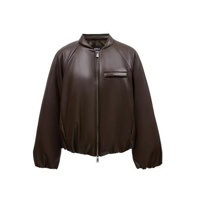 绫致ONLY2025冬季新款90白鸭绒潮酷百搭PU宽松短款羽绒服女