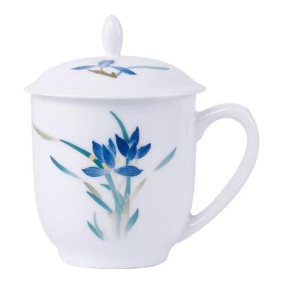 釉下彩手绘毛瓷茶杯薄瓷高档礼品