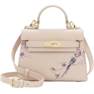 【新年礼物】新中式艺术设计女包原创印花工艺凯莉包轻奢斜挎包