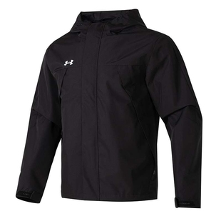 UA安德玛外套男子秋冬款梭织休闲训练服防风连帽运动夹克23600401