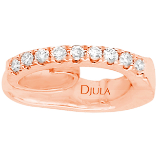 【3期免息】DJULA茱蕊 华丽摇滚系列18K金镶钻单只玫瑰金耳钉耳夹