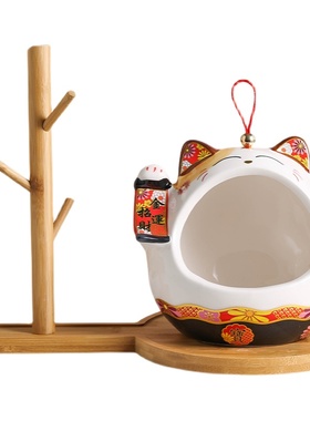 招财猫乔迁结婚礼物钥匙收纳摆件