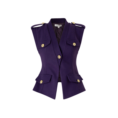 MD千亿【紫金风华】2025冬季加棉马甲裤子时尚套装