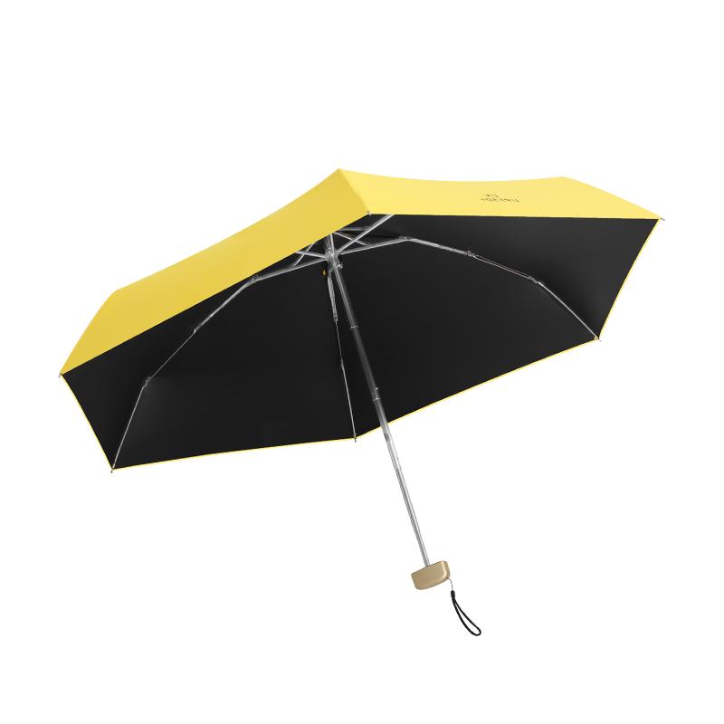小巧便捷太阳伞女防晒防紫外线遮阳晴雨伞两用迷你超轻五折伞加厚