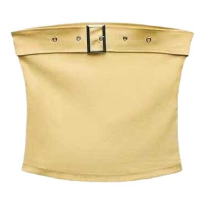 辣妹风搭扣装饰上衣抹胸