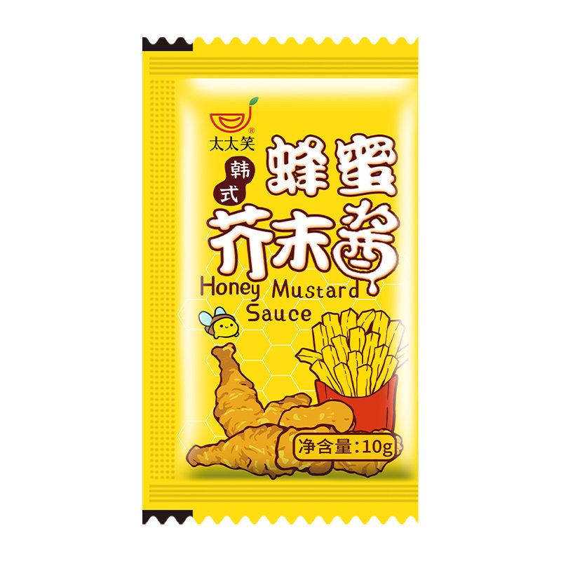 太太笑 蜂蜜芥末酱10g*600小包装袋外卖餐饮美味韩式炸鸡蘸酱辣根