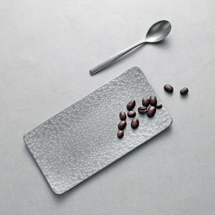 复古做旧长方形碟 盘子锤纹托盘金属毛巾碟寿司餐点摆盘304高级感