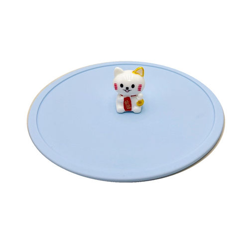 新品10cm12cm招财猫咪硅胶马克杯盖大口径食品级硅胶防尘防摔保温