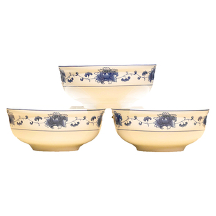 红叶陶瓷景德镇青花高温细白瓷满汉全席散件组合饭碗饭盘家用陶瓷