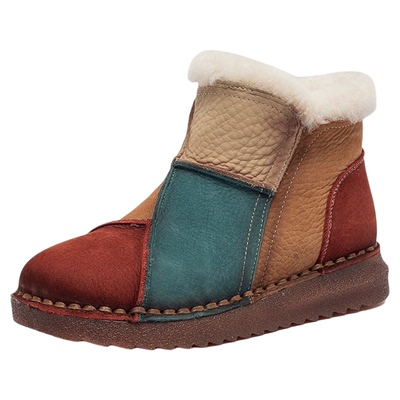 真羊皮毛一体雪地靴女款防滑靴