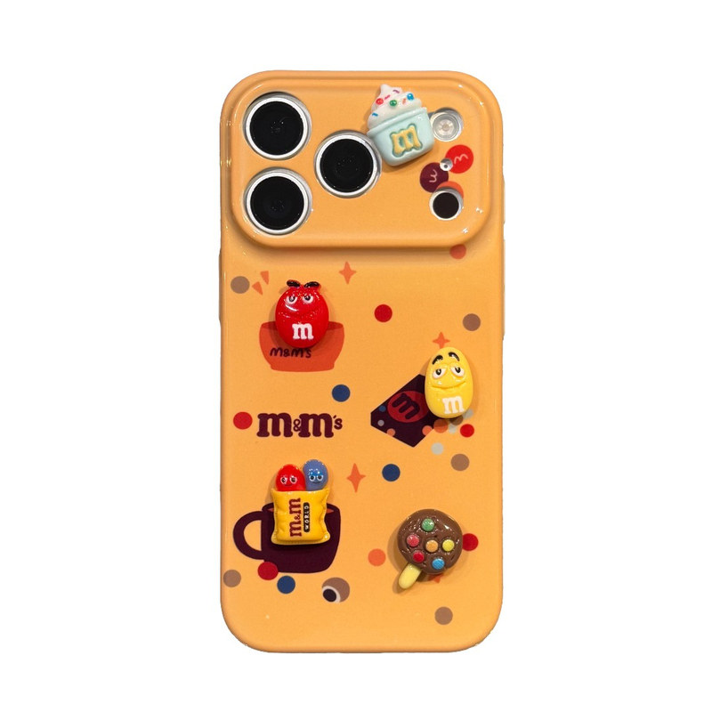 立体M豆公仔适用Duo苹果18promax贴件手机壳iPhone17Pro华为mate80/70新款菲林壳x300男女款小米17pro手机套
