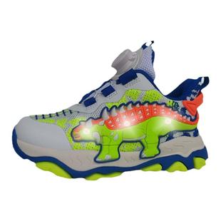 迪乐龙童鞋恐龙男童运动鞋春秋季带闪灯儿童潮鞋网宝宝透气休闲鞋