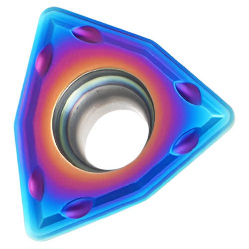 纳米蓝U钻刀片钨钢外圆淬火钢用硬料不锈钢专用内孔桃型三角刀粒