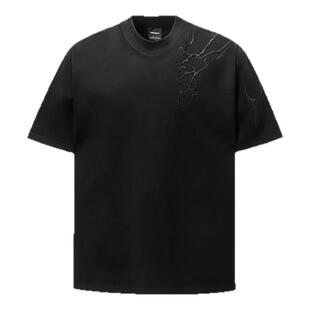 布老哥Blog夏季'锦棉罗马'肌理硬挺短袖cleanfit短宽刺绣T恤D124