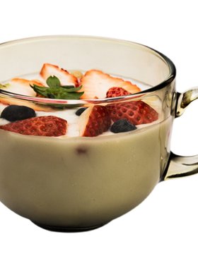 茶色玻璃水杯牛奶早餐杯子咖啡杯