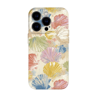 贝壳花iPhone16promax苹果15手机壳14全包软保护套17pro小众艺术13创意p70耐脏高级感12适用xr华为mate70pro