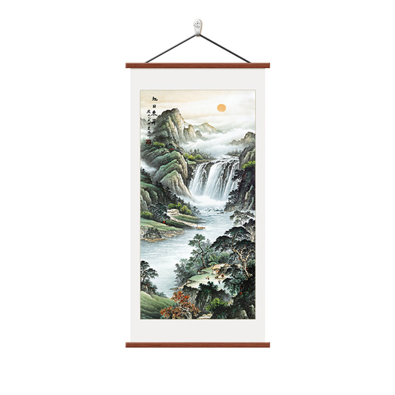 旭日东升山水画玄关装饰画聚财