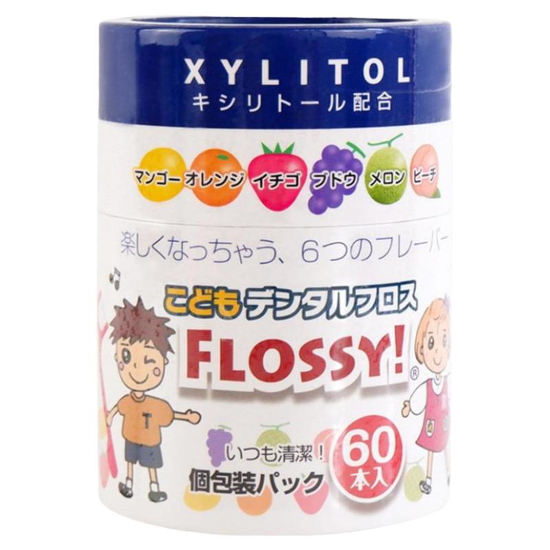 Flossy儿童牙线棒水果味超细60支