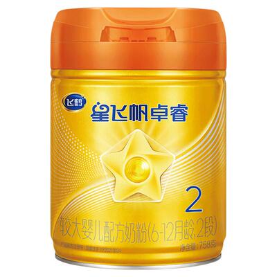 【百补】飞鹤星飞帆卓睿A2β-酪蛋白奶源二段奶粉2段758g罐装