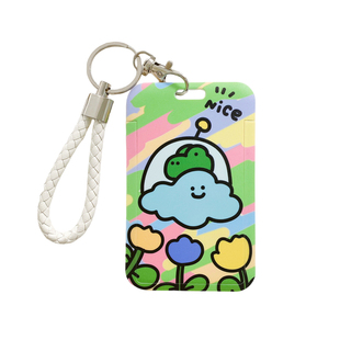 可爱公交卡保护套学生饭卡校园展会门禁证件厂牌门卡套钥匙扣一体