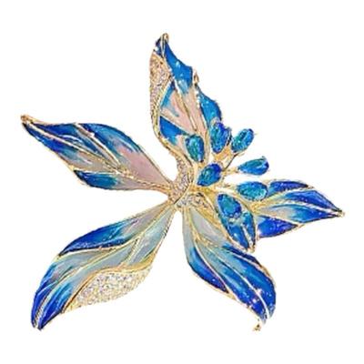 丨一折专区丨品牌撤柜丨国潮蓝色妖姬鸢尾花胸针高级感时尚优雅
