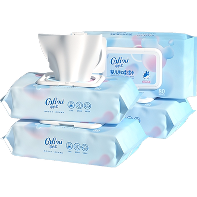 可心柔婴儿手口纯水柔湿巾4包