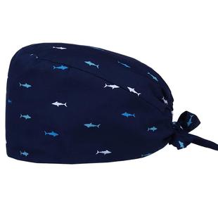 印花护士帽手术帽女可爱口腔牙科宠物医生纯棉手术室帽子医师帽男