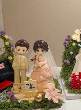 婚纱石塑粘土定制结婚礼物创意礼物卡通人偶DIY摆件情侣手办