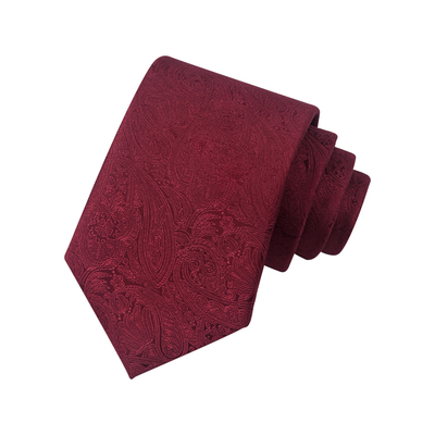 红色腰果花结婚领带男拉链式新郎婚礼高档正装西装商务男士免打结