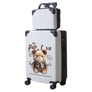 2026新款熊猫印花铝框加厚行李箱学生住校拉杆箱登机密码皮箱耐用