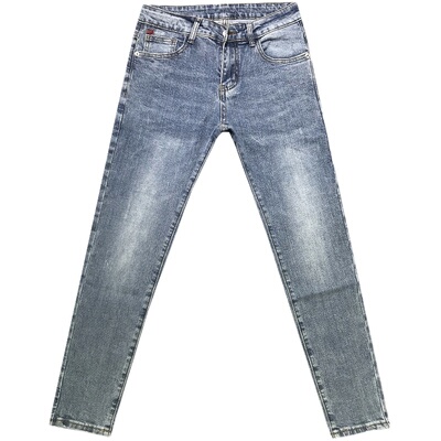 浅蓝色美式百搭修身新抖音牛仔裤