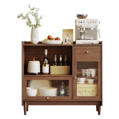 红林日记实木餐边柜可放微波炉