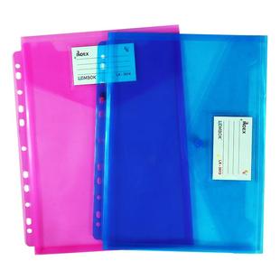 11孔文件袋透明活页插袋纽按扣资料袋大容量文件夹A4纸试卷保护膜