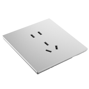 国际电工开关插座面板家用墙壁暗装86型太空银色浅灰色一开带五孔