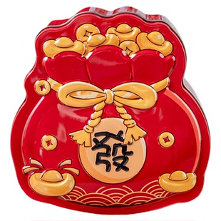 新年铁罐子马口铁雪花酥太妃糖果曲奇饼干牛轧糯米船礼盒甜品浮雕